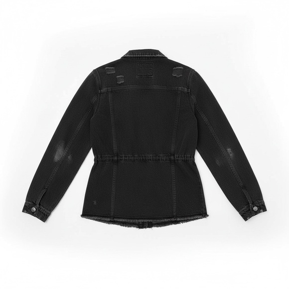 STATE Distressed Black Jean Jacket - Picture 3 of 7